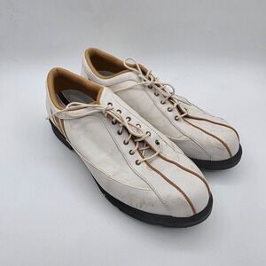 Callaway Womens Golf Shoes White Tan Cleated W349-20 Size 7
